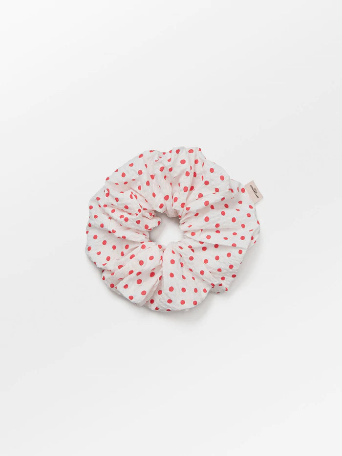 Becksöndergaard Spotti Scrunchie, hvid med røde prikker-Noisy Item